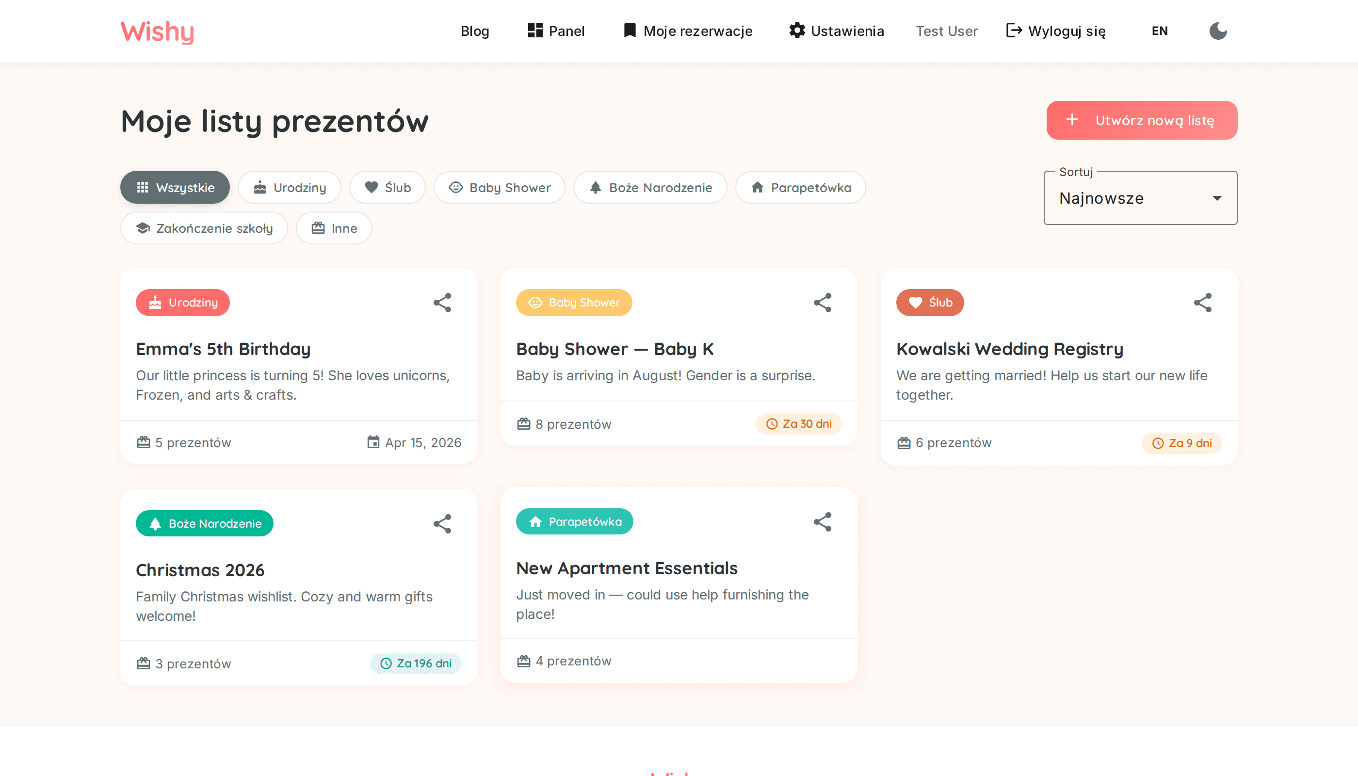 Wishy — desktop